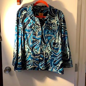 Ruby Red gloss embellished jacket. Size 16.